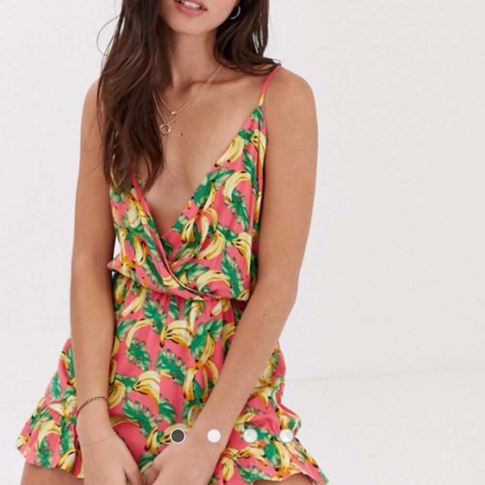 ASOS Parisian Banana Print Cami Strap Romper